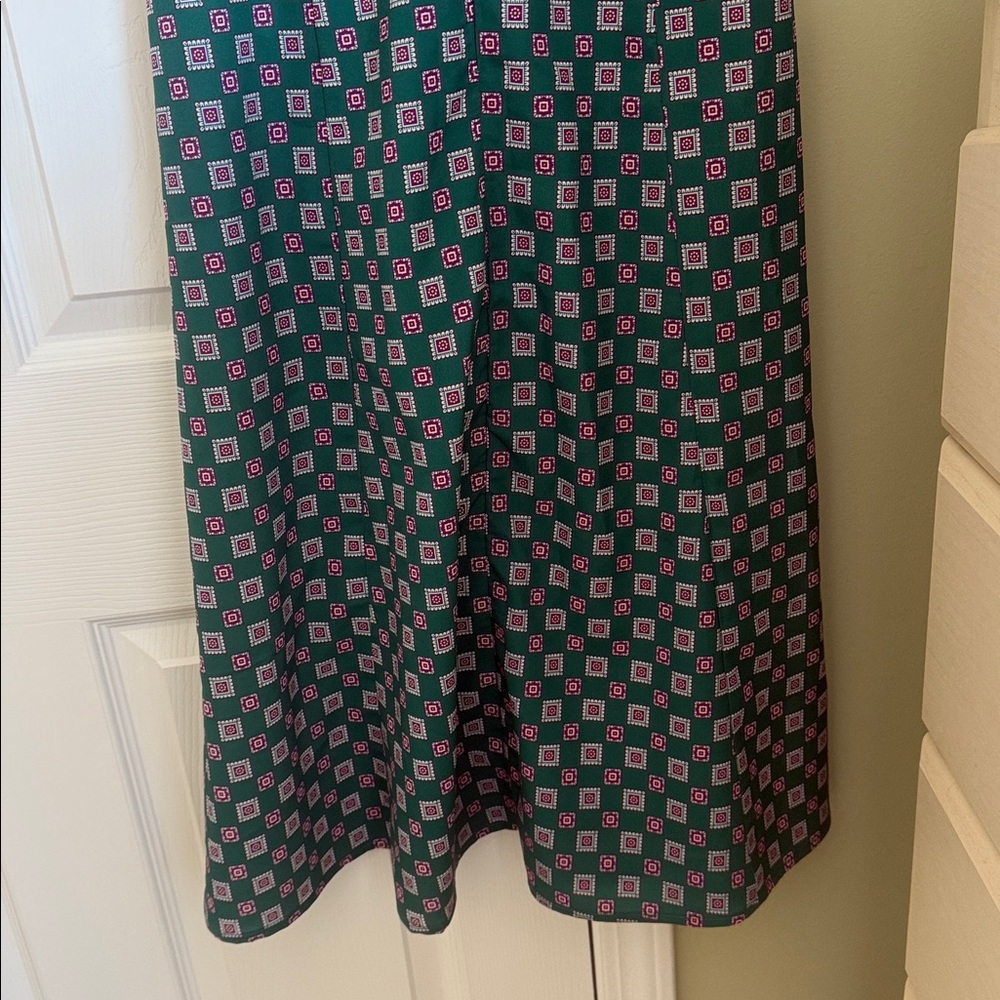 Sandro Paris Adano Square Print Crepe Midi Dress Size 2 - Picture 15 of 15